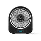 LAMJIE LC-2 2-in-1 Desktop Fan with Bluetooth Speaker, White, Powerful Bass, 14 Light Modes, 8-Hour Runtime
