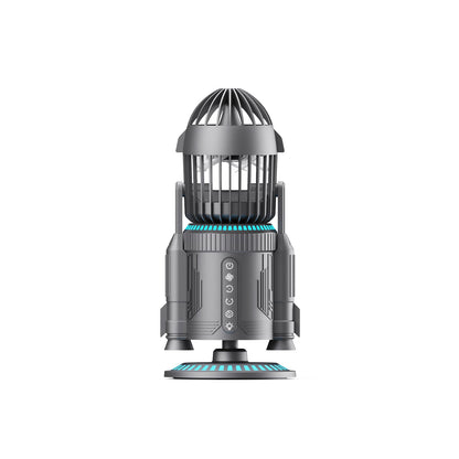 LAMJIE RK-1 Rocket Shape Portable Desk Fan, Rechargeable Mini Table Fan with 5000mAh Battery