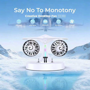 LAMJIE J-2MINI Airplane-Inspired Fan with Humidifier and Adjustable Throttle Speed for Cool Control